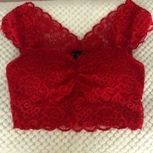 A beautiful red top has padded ( worn once only)🌸